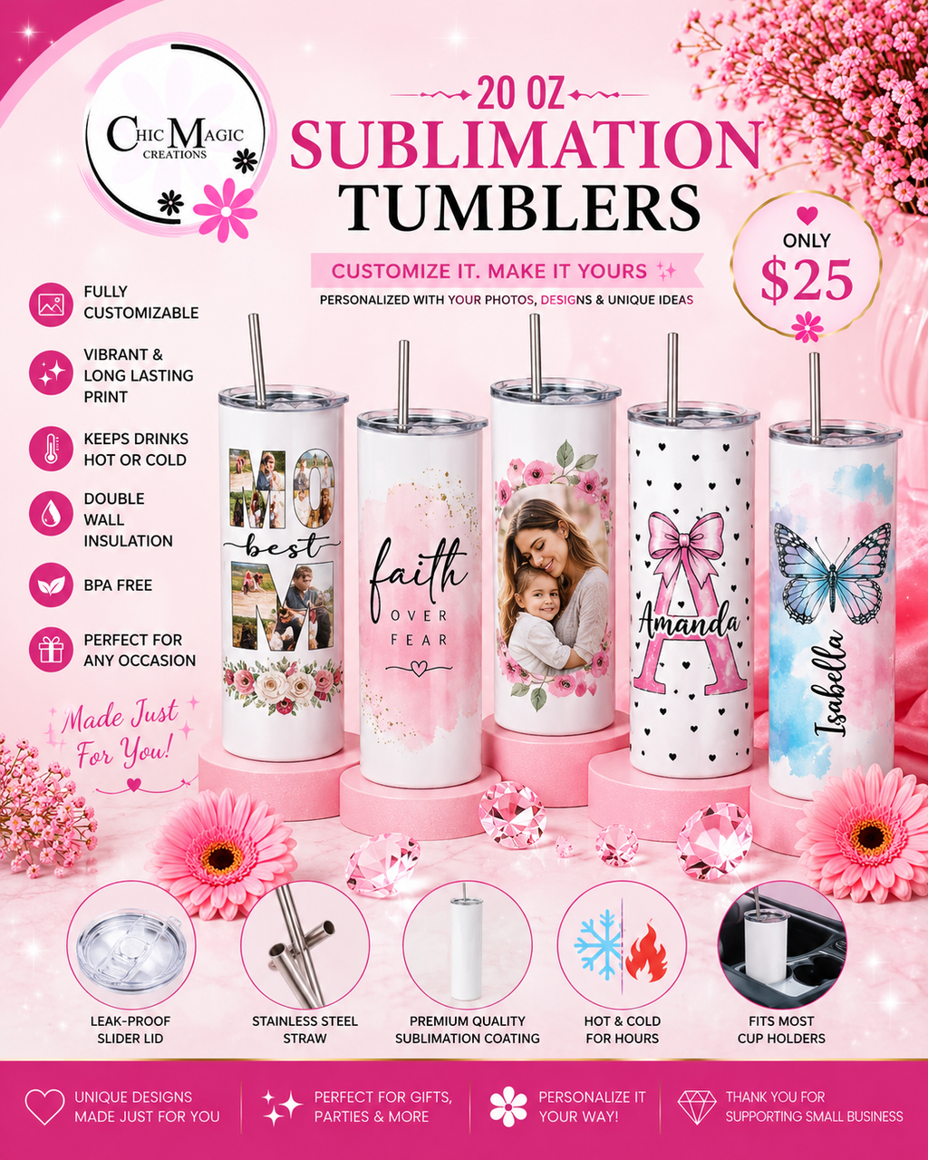 Sublimation 20 oz tumblers