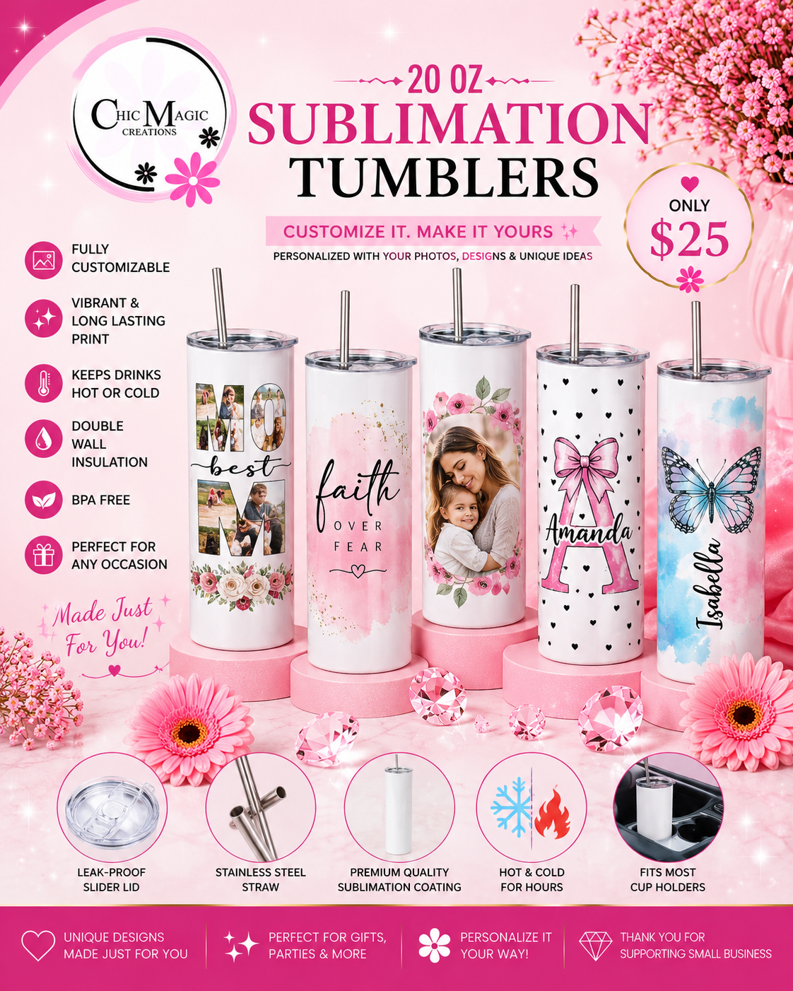Sublimation 20 oz tumblers